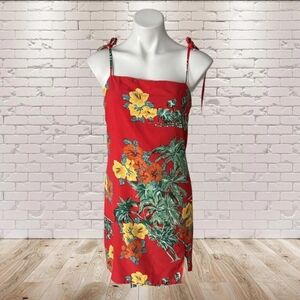 Polly Vibrant Floral Red Sundress Size 8
